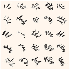 Radial line rays With illustration style doodle