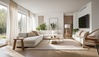 Fototapeta premium Creating a stylish gallery wall in living rooms