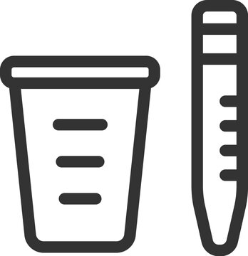 recommend clip art: 尿検査キットのアイコン（線画）のイラスト
