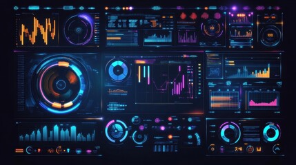 Obraz premium Futuristic HUD Interface Data Analytics Graphics