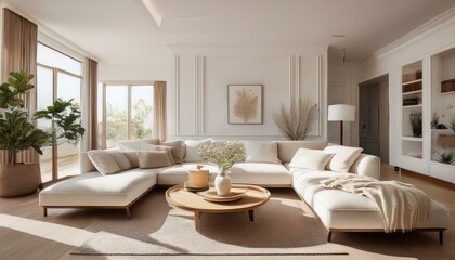 Fototapeta premium Creating a stylish gallery wall in living rooms