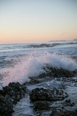 sunrise waves on the beach