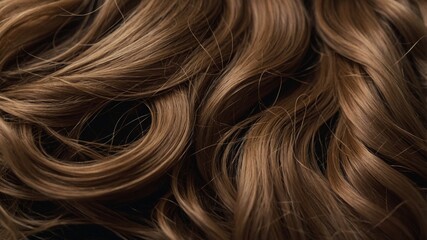 Naklejka premium Wavy light brown hair with shiny curls background