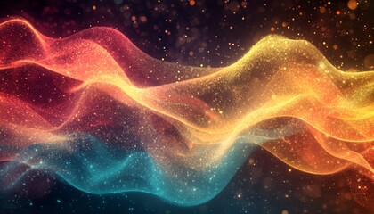 Fototapeta premium Harmonious Blends, Colorful Waves of Energy Music for Memory Enhancement and Brain Stimulation.