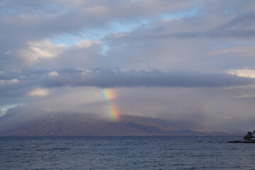 rainbow over the pacific ocean in Maui Hawaii © GrantSmithCamera