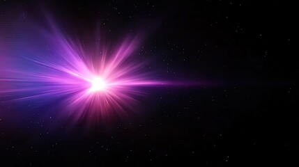 Fototapeta premium Bright Purple Light Explosion in Dark Space