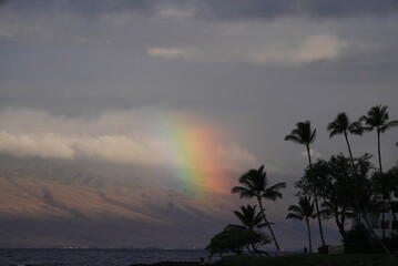 rainbow over the pacific ocean in Maui Hawaii