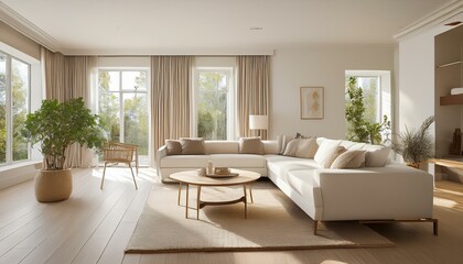 Fototapeta premium Choosing the Right Coffee Table Style for White and Neutral Living Room