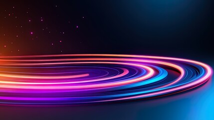 Obraz premium Abstract Neon Swirls Light Trails Design