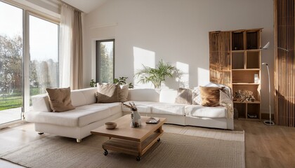 Fototapeta premium Choosing the Right Furniture Style for White and Neutral Living Room