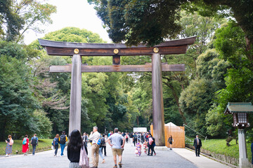 明治神宮　一の鳥居　Meiji Jingu a Shinto Shrine, Tokyo