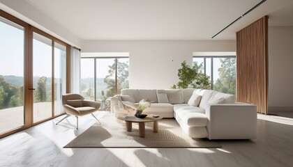 Fototapeta premium Choosing the Right Coffee Table Style for White and Neutral Living Room