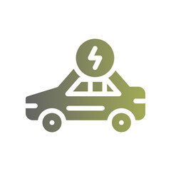 electric car flat gradient icon