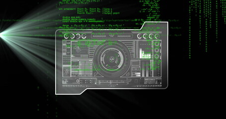 Image of digital data processing over screen