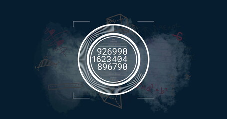 Image of data processing over mathematical equations