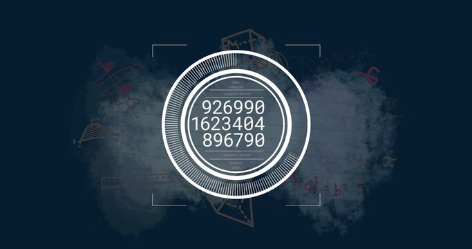 Image of data processing over mathematical equations