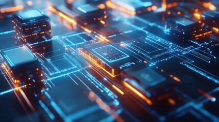 Futuristic Technology Circuit Board