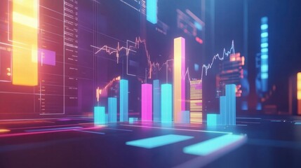 Obraz premium Vibrant Financial Data Visualization