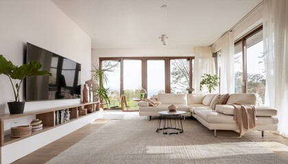 Fototapeta premium Creating a stylish gallery wall in living rooms