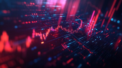 Obraz premium Digital Stock Market Data Visualization