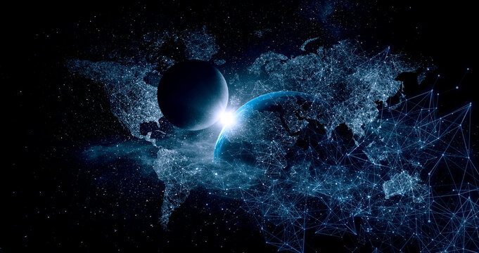 Global technologies concept. Elements of the image furnished by NASA