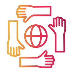 global Line Gradient Icon