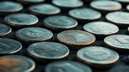 Rusty Metal Coins Background