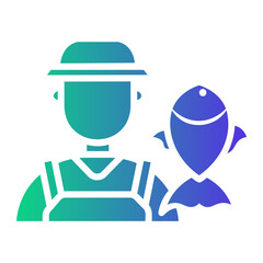 fisherman Gradient icon