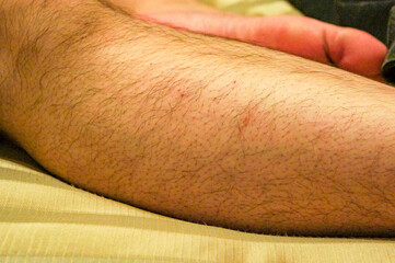 男性の脛のリアルな質感と肌の構造