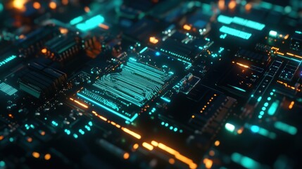 Fototapeta premium Futuristic Circuit Board Technology