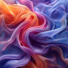 Obraz premium abstract background of blue and orange wavy silk or satin texture,. 