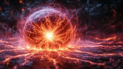 A captivating pink plasma ball emits a soft, ethereal glow