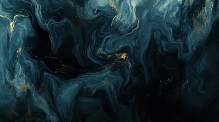 Fototapeta premium Abstract marbleized effect background. Blue creative colors. Beautiful paint with the addition of gold