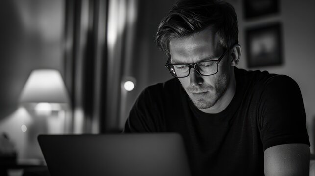 Ai, Artificial intelligence, Man uses laptop. to access artificial intelligence tools for content Creation, Chatbots, Image generation, Coding, Translation, and Digital advertising solutions