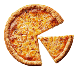 Delicious homemade cheese pie ready to serve, cut out - stock png.