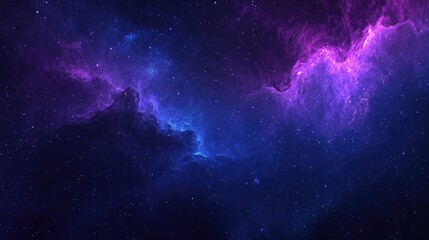 Explore Vivid Nebulae: Cosmic Clouds in Purple & Blue, Starry Night Sky Wonders, Deep Space Exploration