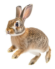 Fototapeta premium Lifelike depiction of a brown rabbit on transparent background