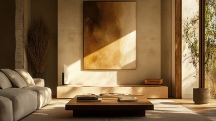 Fototapeta premium Textured abstract artwork with warm earth tones.