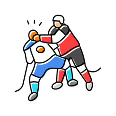 boarding ice hockey sport color icon vector. boarding ice hockey sport sign. isolated symbol illustration