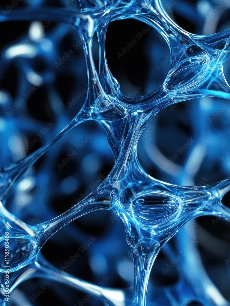 Poster abstract technology background with bright blue digital plexus. 3d rendering