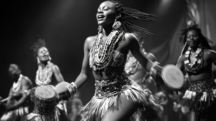 African Dance Performance with Drums and Traditional Attire