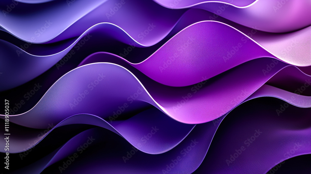 Aufkleber colorful waves of purple and lavender flow gracefully in a smooth texture, creating an abstract back