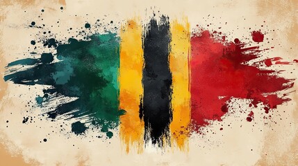 A logo for Black History Month featuring red, green, and yellow colors, celebrating cultural heritage