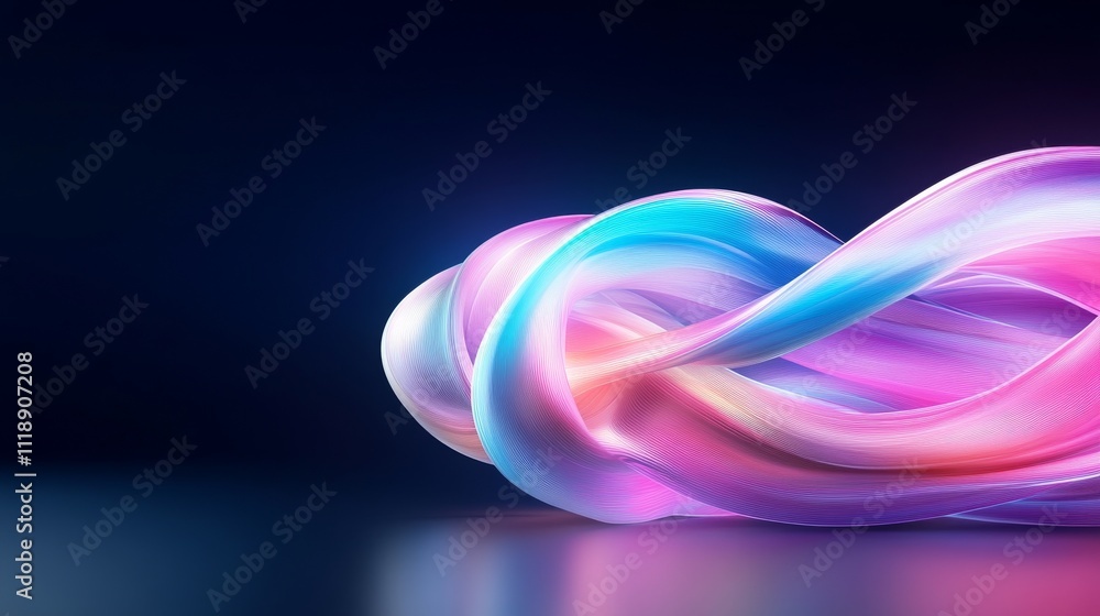 Poster dynamic abstract neon lines in 3d rendered background