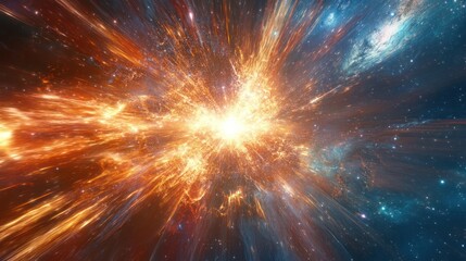 A burst of energy, radiating outward from a central point