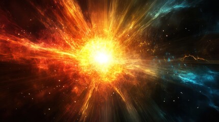 A burst of energy, radiating outward from a central point