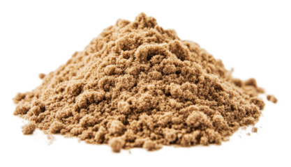 Brown powder composed of finely ground material, cut out - stock png.