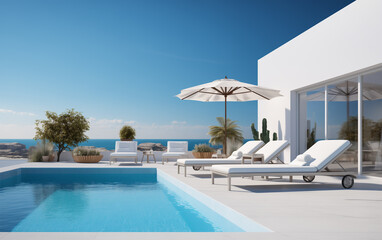 Fototapeta premium Luxury Swimming Pool at Beach Resort