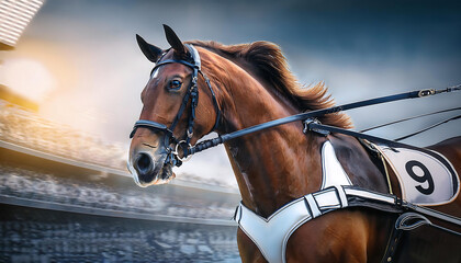 Obraz premium High-Tech Racing Horse in Action