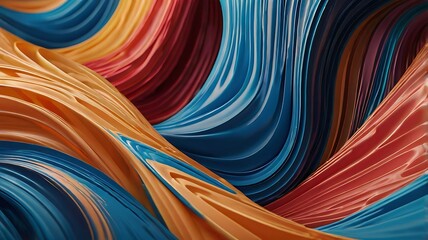 Fototapeta premium Abstract colorful swirls, dynamic fluid paint texture, vibrant color wave background.